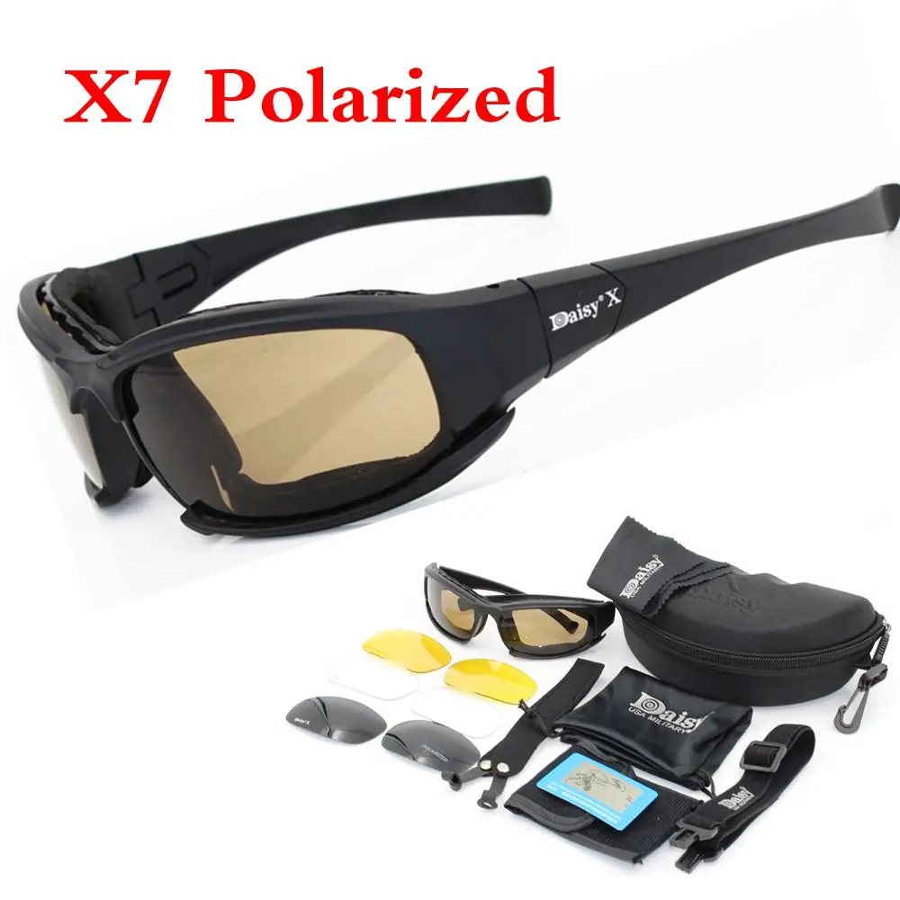 Купи Tactical Glasses 4 Lens Man Shooting Glasses Gafas Motorcycle Daisy Polarized Army Sunglasses X7/c5 Tactical Goggles за 515 рублей в магазине AliExpress