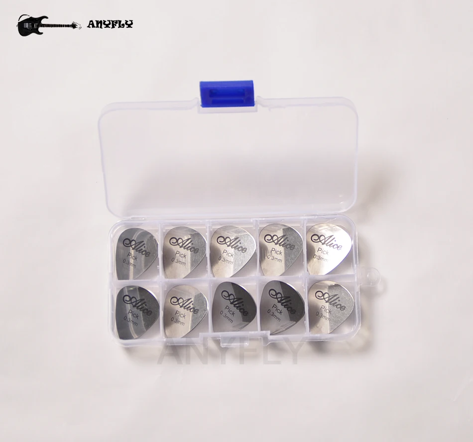 20 stücke alice edelstahl dreieck form metall gitarre picks 1 picks fall akustische elektrische gitarre 03mm free global shipping
