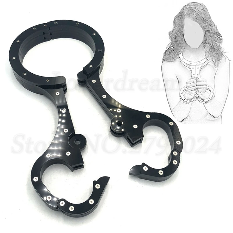 

Adult Games slaves Restraints Erotic Chastity Neck Collar Handcuffs With Lock Fetish BDSM Bondage Sex Toys For Couples Men
