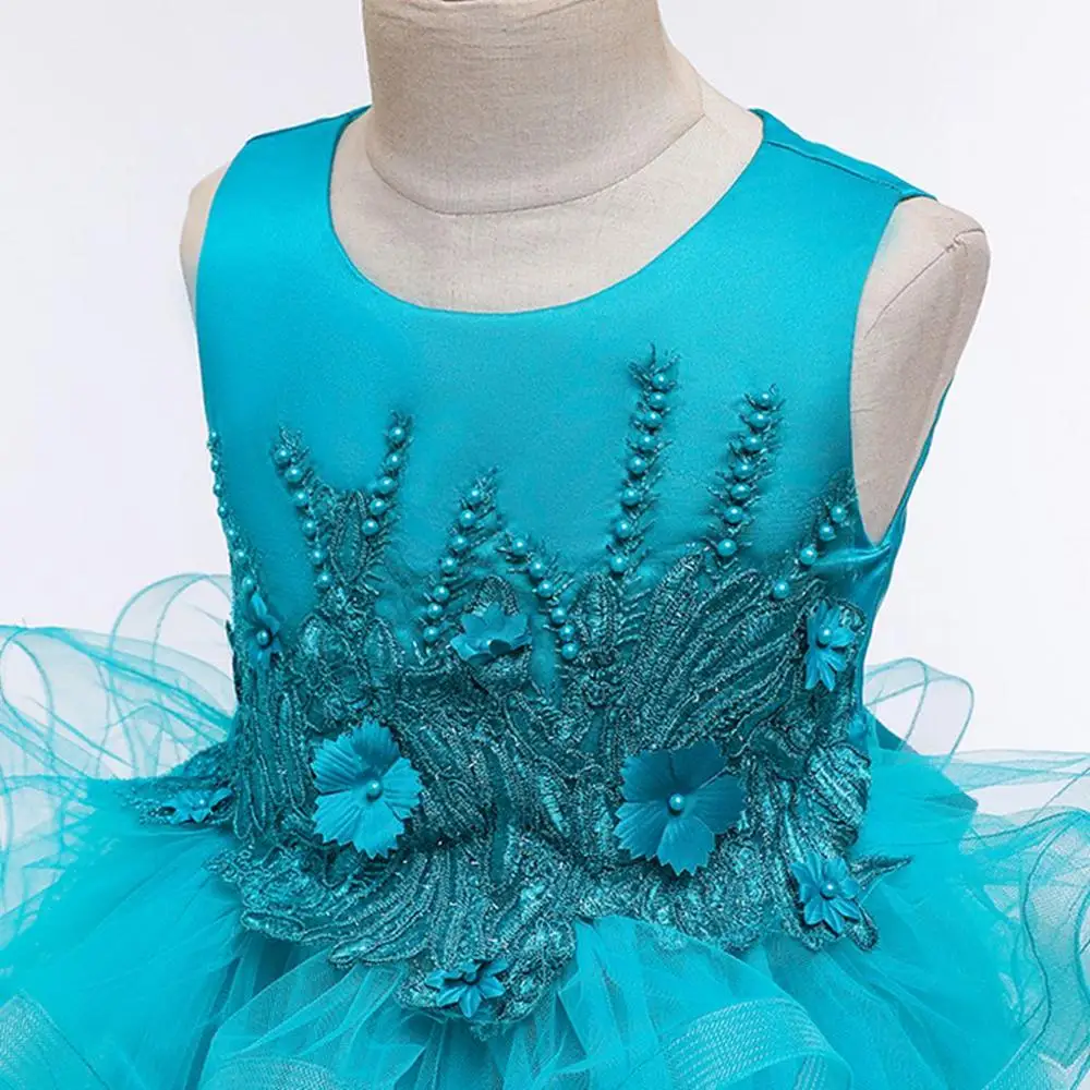 Платье-пачка для девочек милое Сетчатое платье принцессы детское без рукавов с