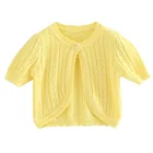 Кардиган для девочек, куртки с короткими рукавами и тонкие летние носки для детей с отложным воротником, розовые, серые, черные От 1 до 8 лет 2021 детская одежда RKC194005