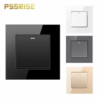 pssrise light switch push button on off wall switch luxury tempered glass panel switch eu switch socket 1 gang 1 way 86mm86mm