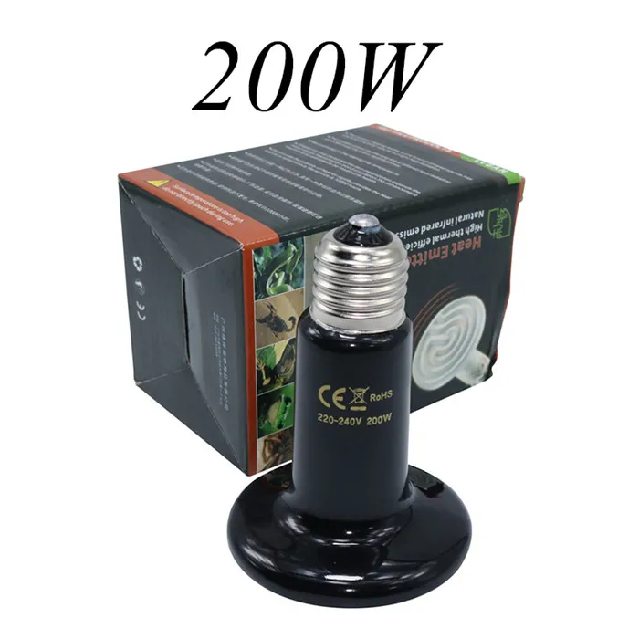 200W 4pcs 4 шт культивирование керамическая изоляционная лампа керамическая тепловая лампа несветящаяся тепло 25~ 100 Вт сохраняет тепло для ящерицы для черепах, змей - Цвет: 200W 4pcs