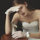 Перчатки Прозрачная сетка женские с бантом, элегантные кружевные митенки с длинными пальцами, тонкие сетчатые, летние