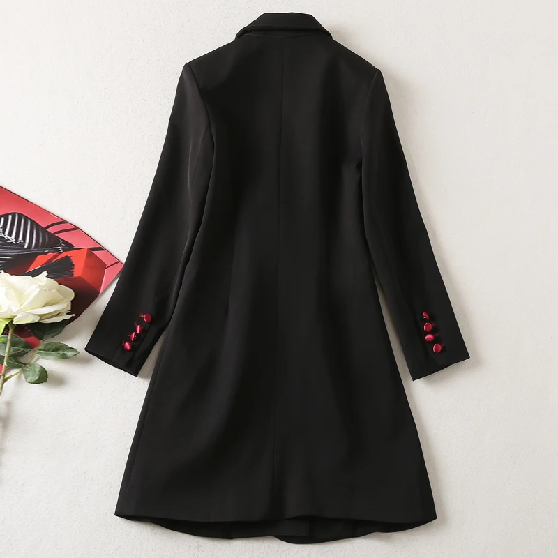 Coat Designer High Quality Autumn New Women's Fashion Office Casual Vintage Elegant Long Sleeve Flower Button Slim Suit Jacket