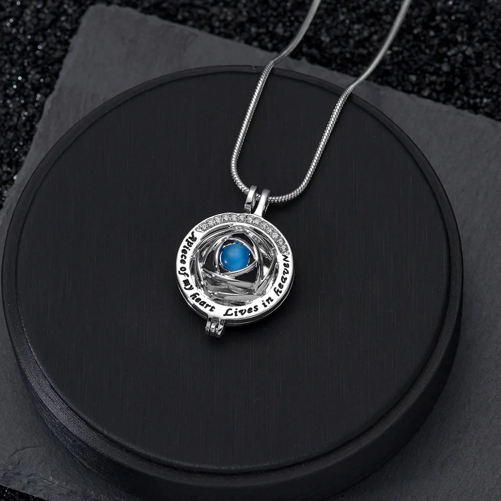 

Women Ash Pendant Necklace A Piece of my heart Lives in heaven Keepsake Memorial Cremation Urn Necklace Jewelry Dropshipping