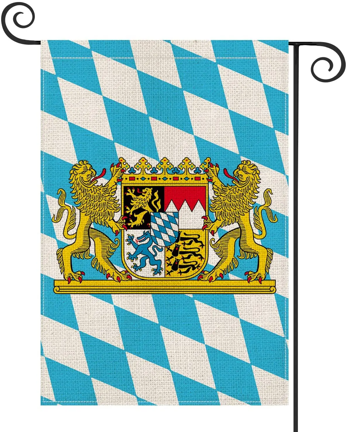 

Oktoberfest Bavarian Lion Crest Garden Flag Vertical Double Sided, German Octoberfest Yard Outdoor Decoration 12.5 x 18 Inch