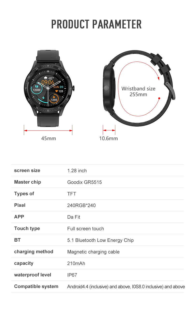 

Uhoofit S33 Smart Watch Men IP67 Waterproof Bluetooth Call Pressure Heart Rate Fitness Tracker Sport Woman Smartwatch for Androd