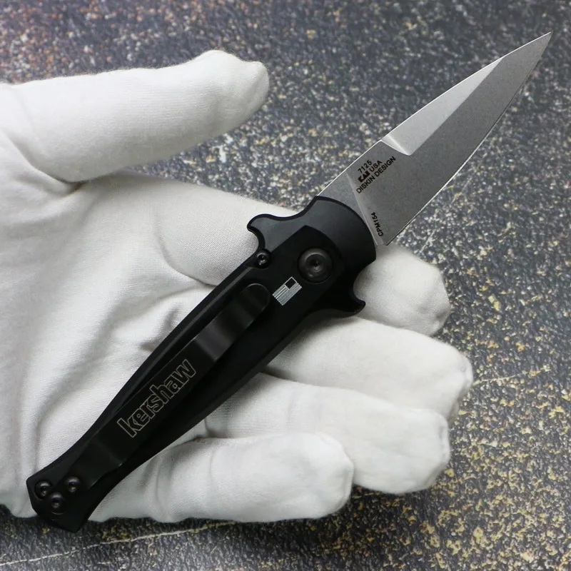 Складной нож KS7125 # ручка из искусственной кожи с алюминиевой ручкой карманный для