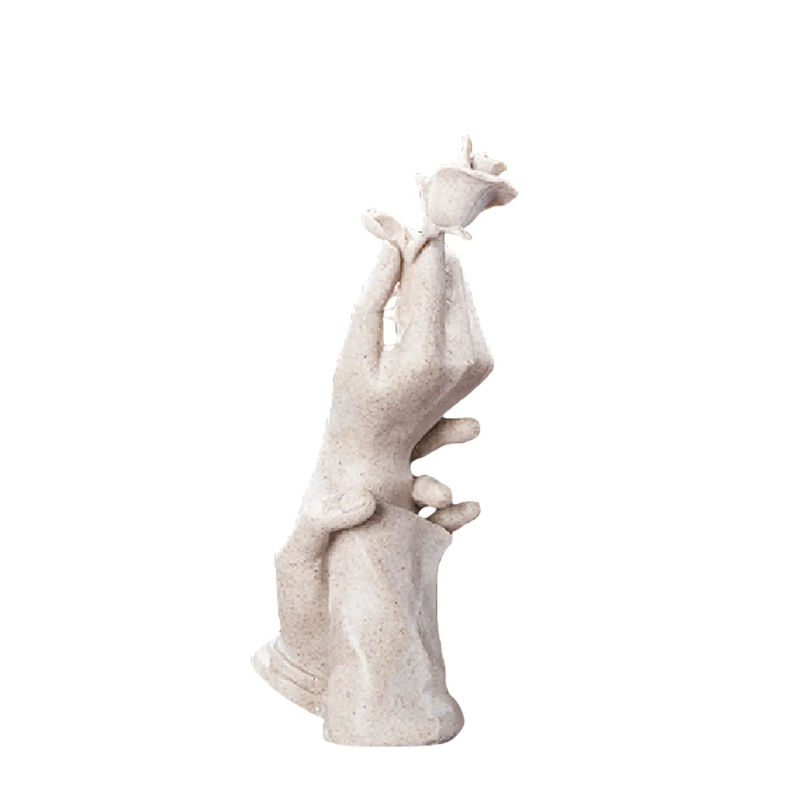 

Desktop Decor, Hand Rose Shape Resin Ornament Decorative Artware for Sitting Room Office, Gray