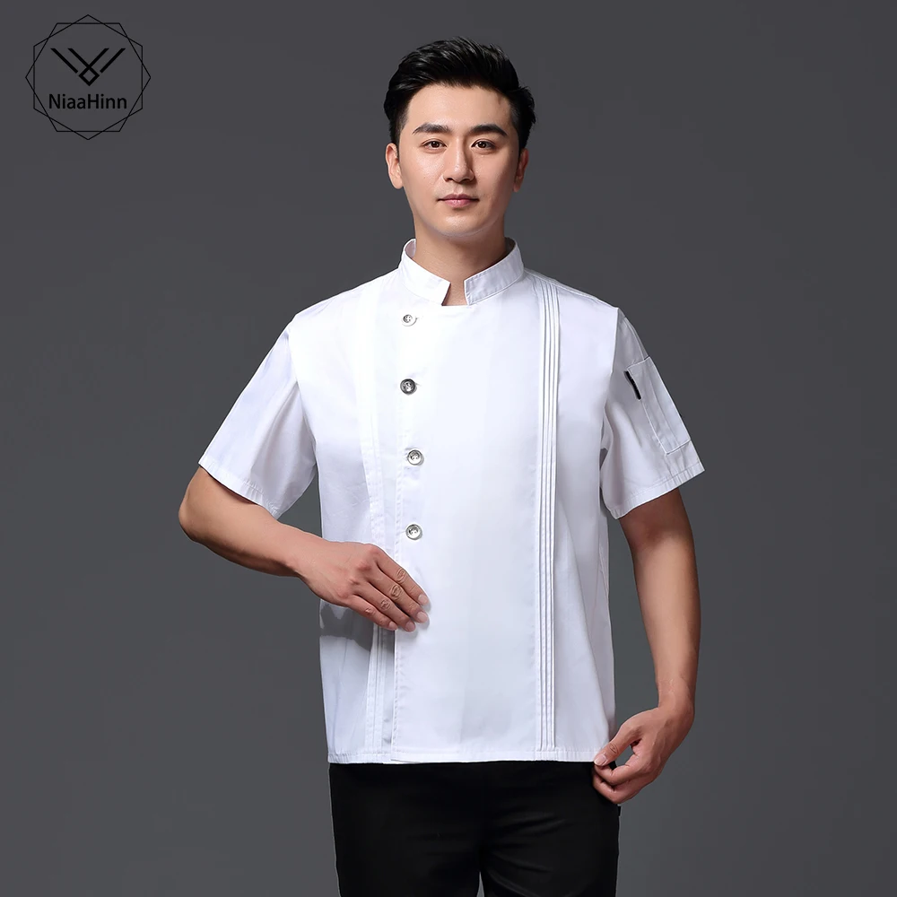 

Куртка шеф-повара унисекс, модная однобортная куртка шеф-повара для ресторана, столовой, работы, два цвета, оптовая цена