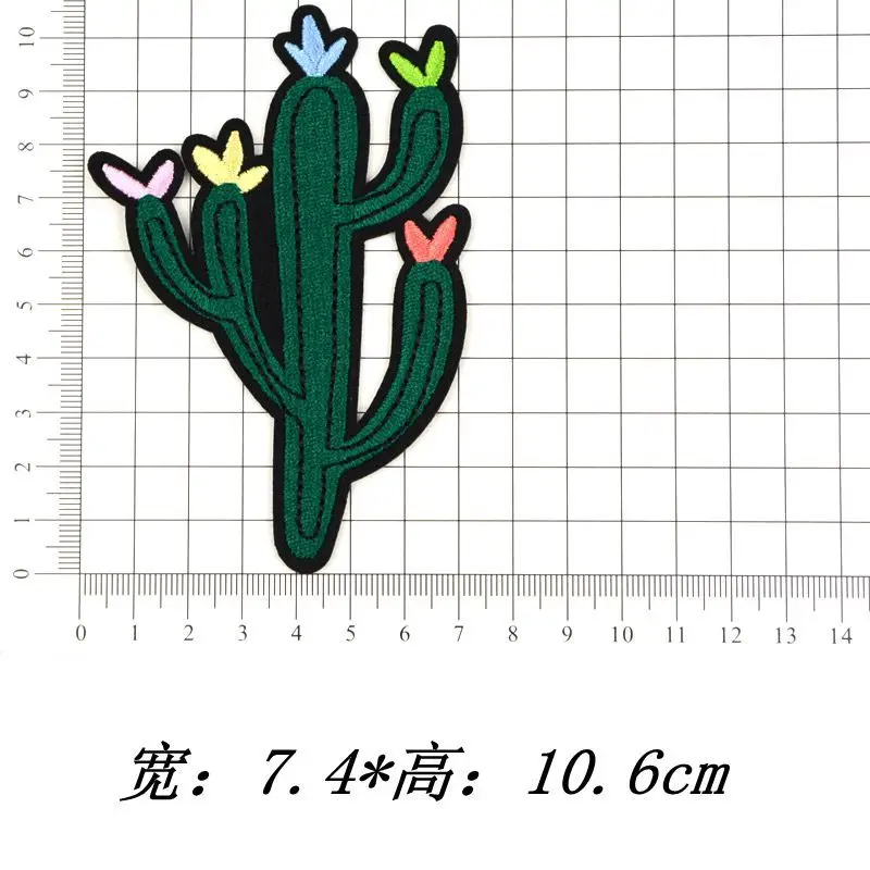 

50pcs/Lot Succulent Plants Embroidery Patches Letters Clothing Decoration Accessories Diy Iron Heat Transfer Applique Clothes