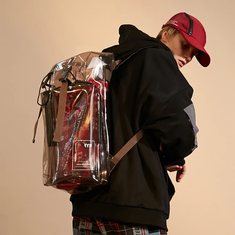 Прозрачная сумка прозрачный рюкзак мужская ПВХ голографический светоотражающий