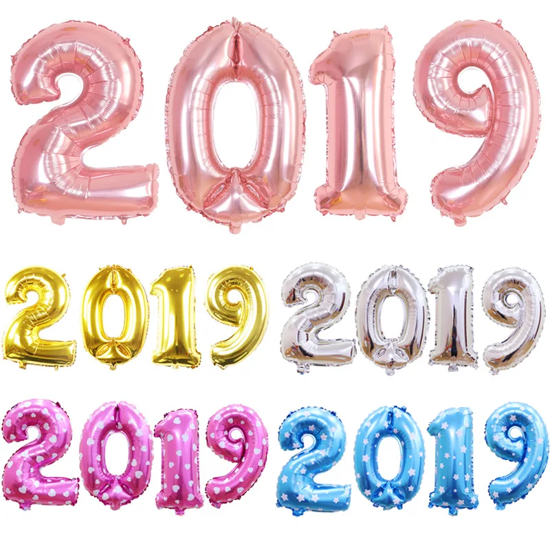 32 дюймовые цифры шары синие черные красные золотые серебряные фольгированные