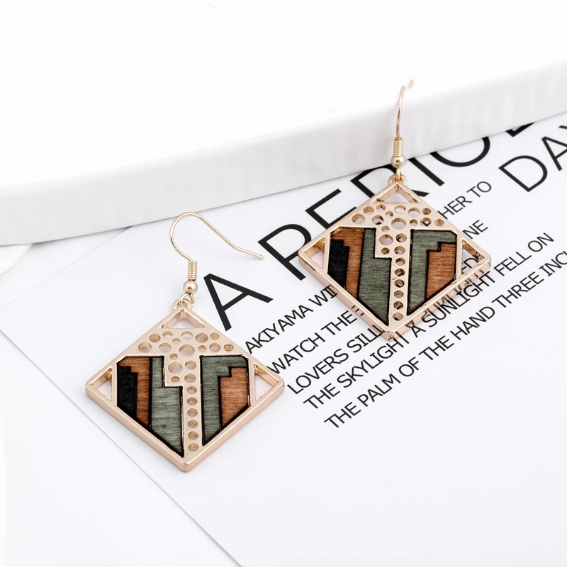 Новинка винтажные круглые деревянные женские серьги-подвески превышает 2020