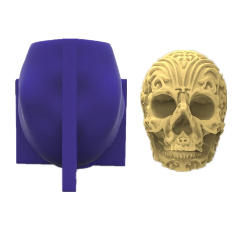 

Carved Skull Decoration Halloween Theme Silicone Mold Custom Candle Mold