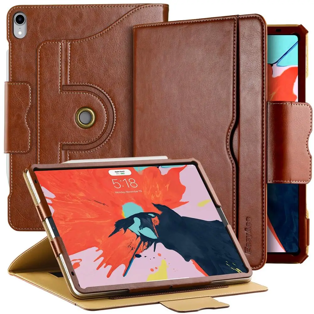 EasyAcc Case For iPad Pro 12.9 2018 360 Degree Rotating/ 100% PU Leather Document Card Slots with Auto Wake/Sleep Durable | Компьютеры и