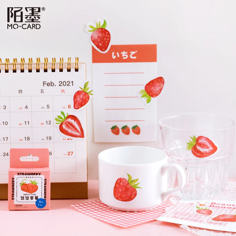 Mo.Card Lovely Strawberry Mini Paper Diary Sticker Scrapbooking Decoration Label Retail | Канцтовары для офиса и дома