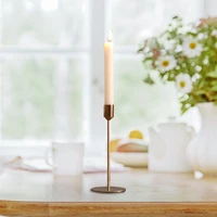 2pcs modern candle holder metal lighting candlestick christmas wedding bar party decoration for table accesories