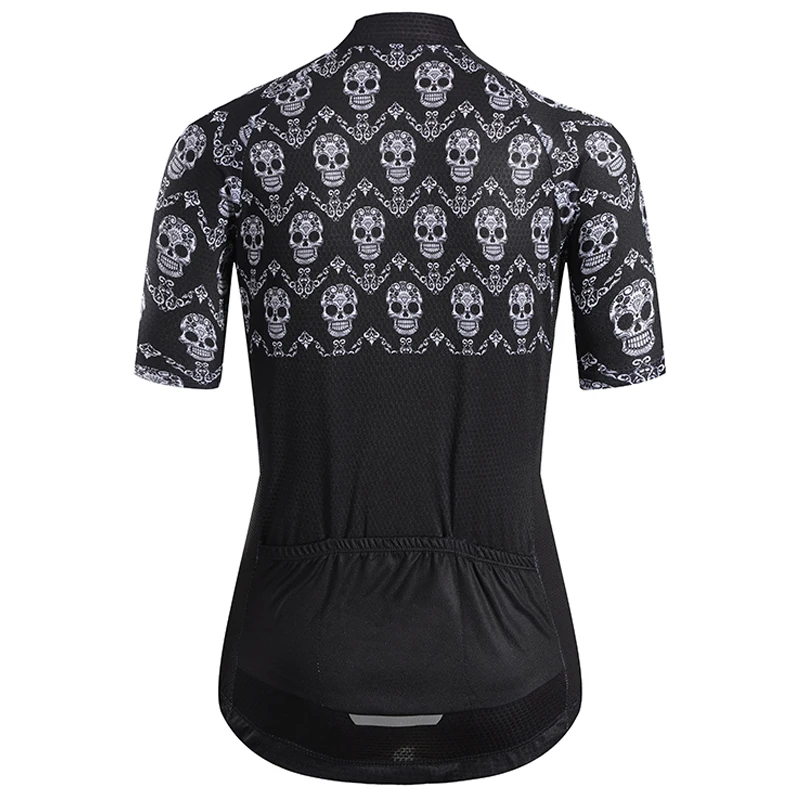 Новая летняя женская крутая велосипедная майка с черепом черная одежда