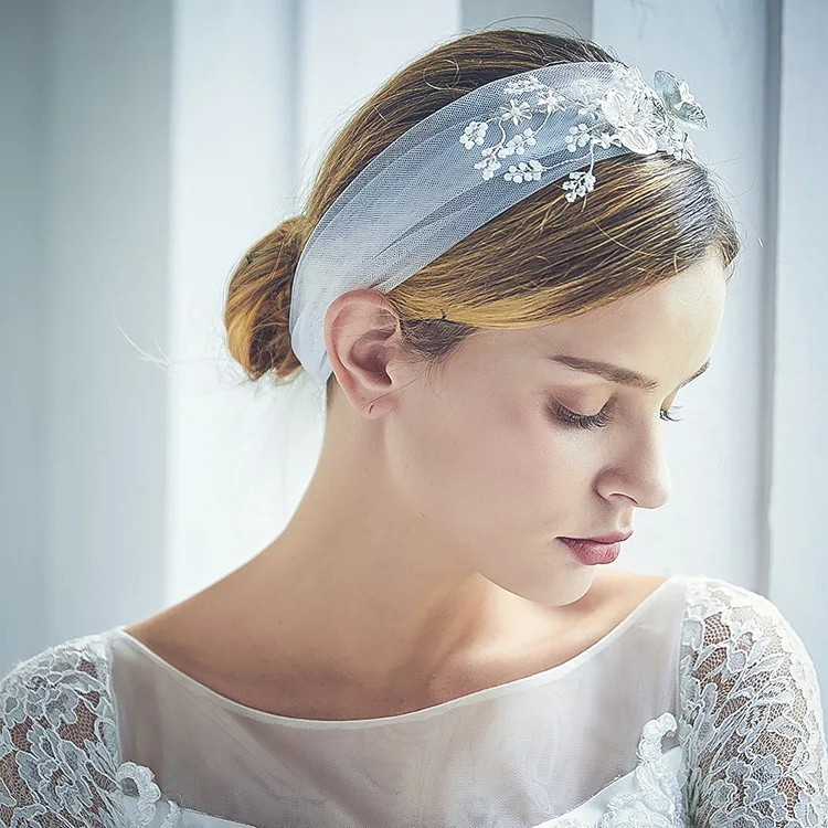 Серебряный Цвет цветочный свадебный головной убор с аксессуары для вуалей