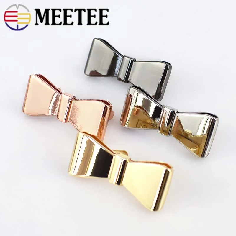 Meetee 4/10 шт. 40x18 мм металлическая фурнитура пряжка бант для обуви ювелирных изделий
