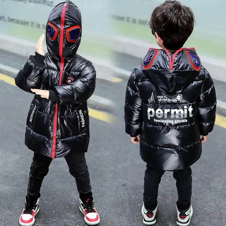 

Children's Cotton Wear Down Jacket Winter 2020 Boys Parka Girl Frog Hat Hat with Glasses Baby Clothing Girls Coat Boy Clothes