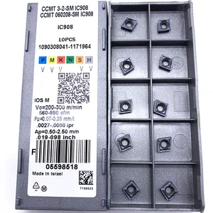 Набор токарных втулок, твердосплавные втулки, 10 шт, CCMT06020408 SM IC907908