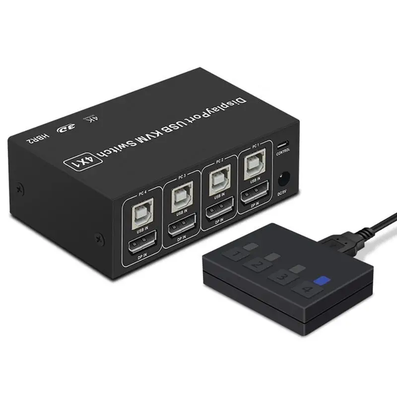 Квм-Консоль DP с 4 портами 4K 60 Гц в 1 | Компьютеры и офис