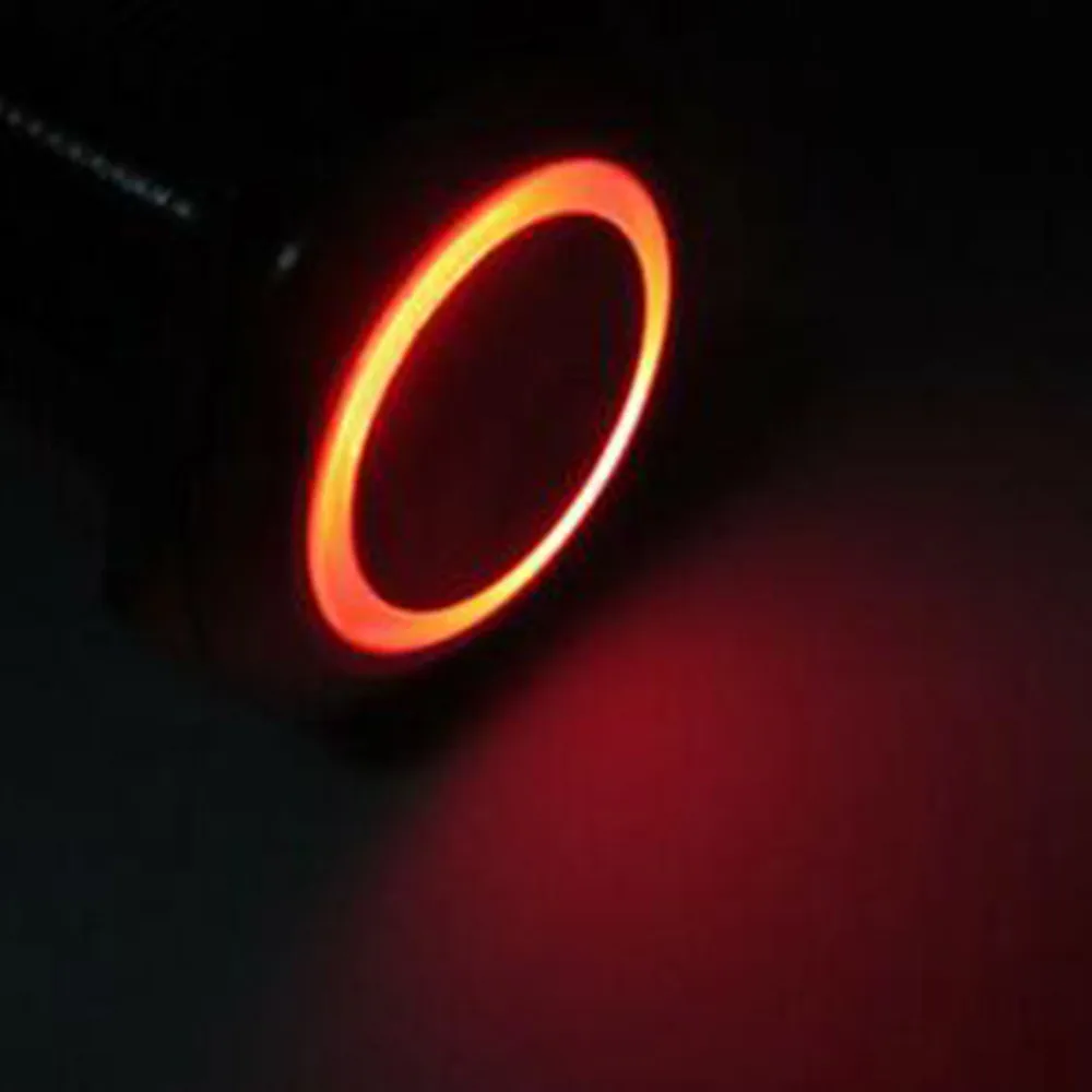 

22mm Push Button Switch 5A / 250VAC 5PIN Angel Eye LED Latching Stainle