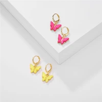 fashion earrings acrylic butterfly shape dangle earrings small fresh sweet drop earing for woman cute best gifts