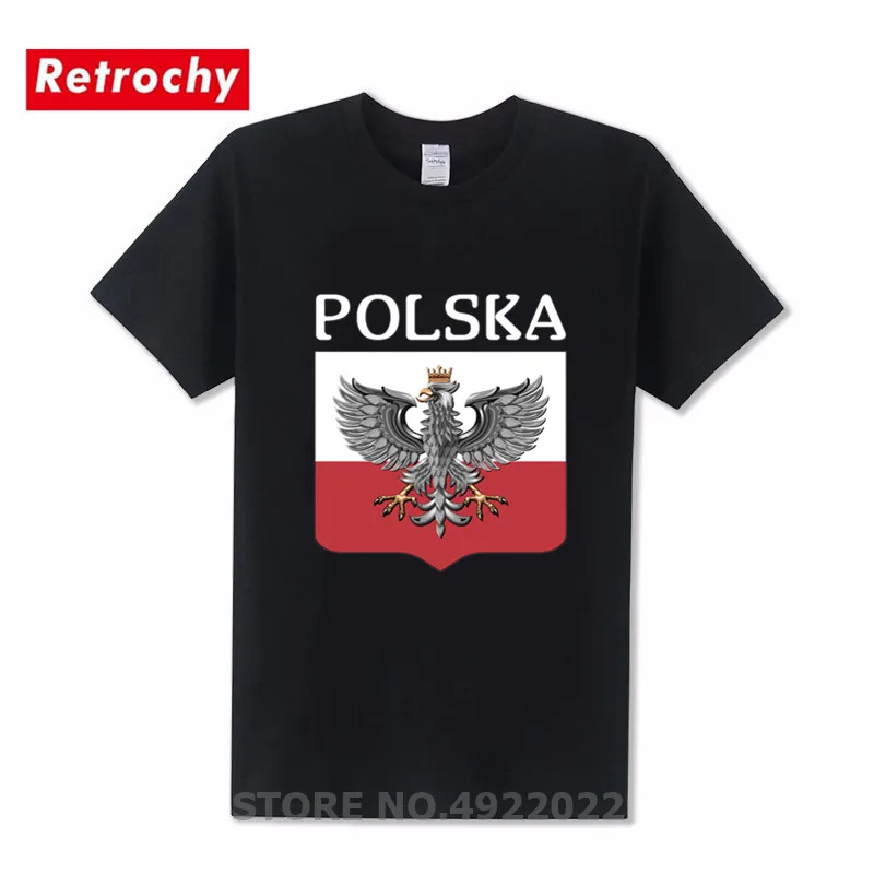 Новейшая модель Футболка Polska Awesome узор польским орлом &quotи&quot щит мужская летняя