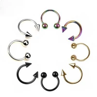 10pcslot surgical stainless steel ball sharp eyebrow nostril nose tongue labret lips ring body piercing jewelry