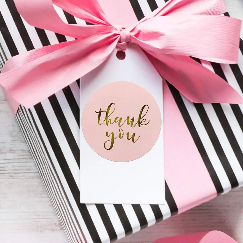 

500pcs/roll Round Floral Thank You Stickers Scrapbooking For Package Seal Labels Custom Sticker Decoration Wedding Sticker