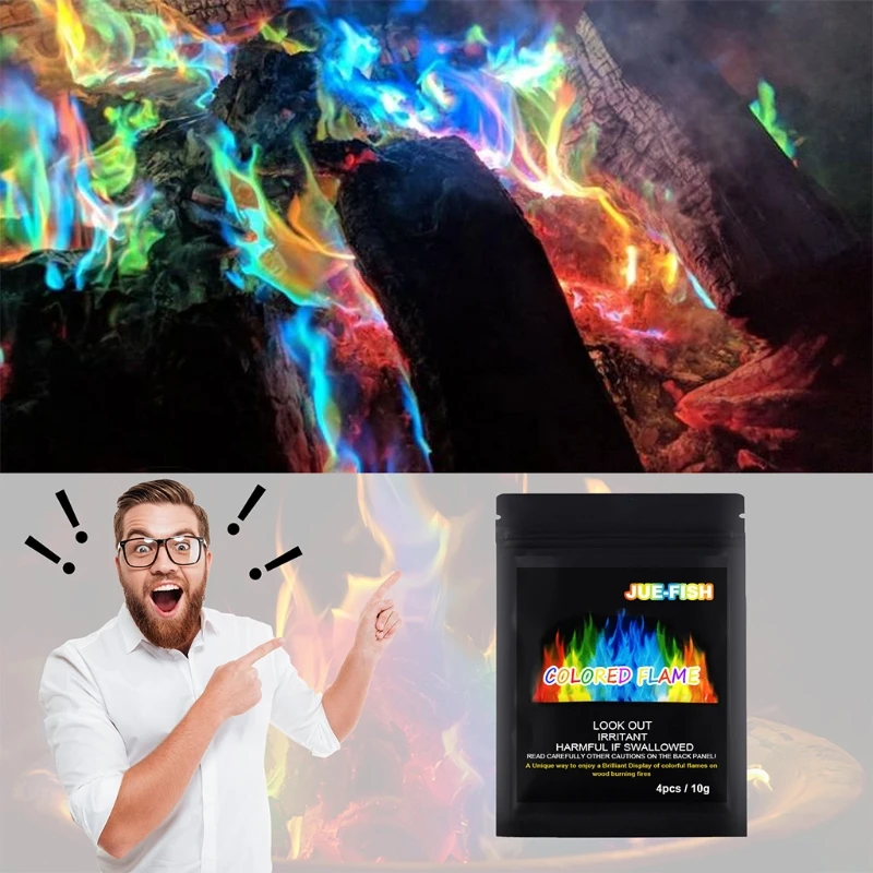 3 упаковки волшебного огня пятна меняющий цвет порошок создает яркое живое пламя