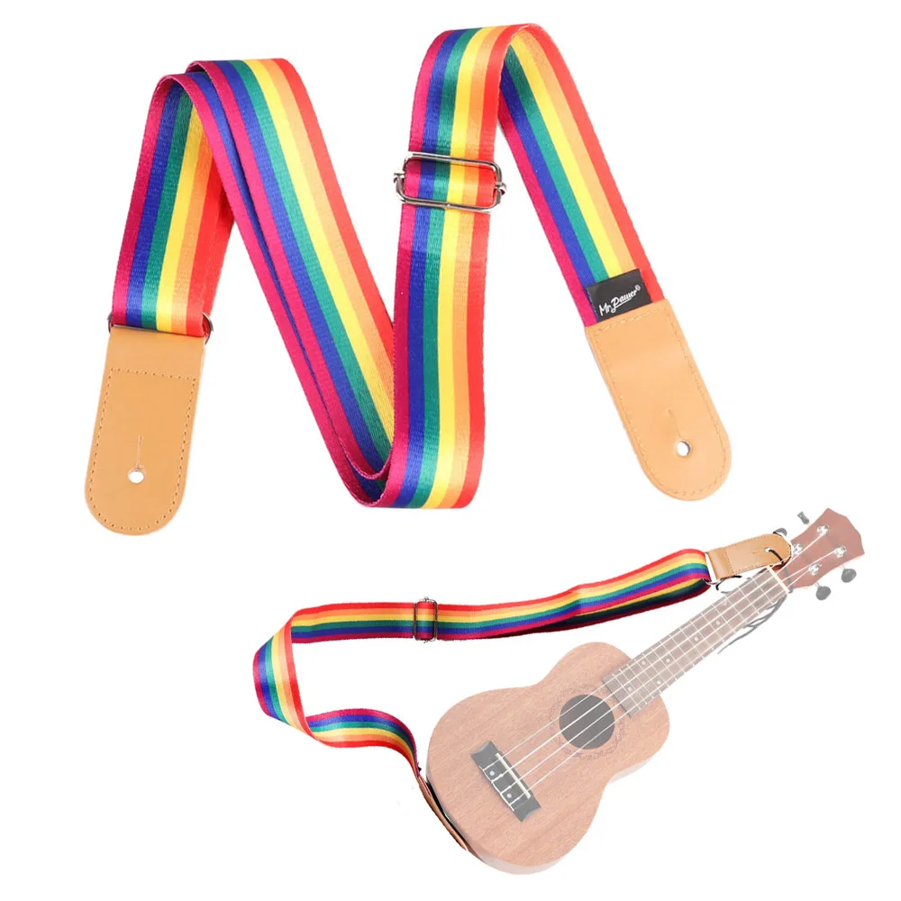 Adjustable Multicolor Ukulele Strap Soft Nylon Belt for Hawaiian Guitar Ukulele--Strap ONLY