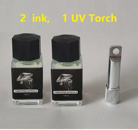2 ink 1 uv torch 18 мл/светильник для бутылок, невидимые чернила для авторучки, флуоресцентные чернила без углерода, видимые только под УФ-светильник, чернила для авторучки - Цвет: 2 ink 1 uv torch