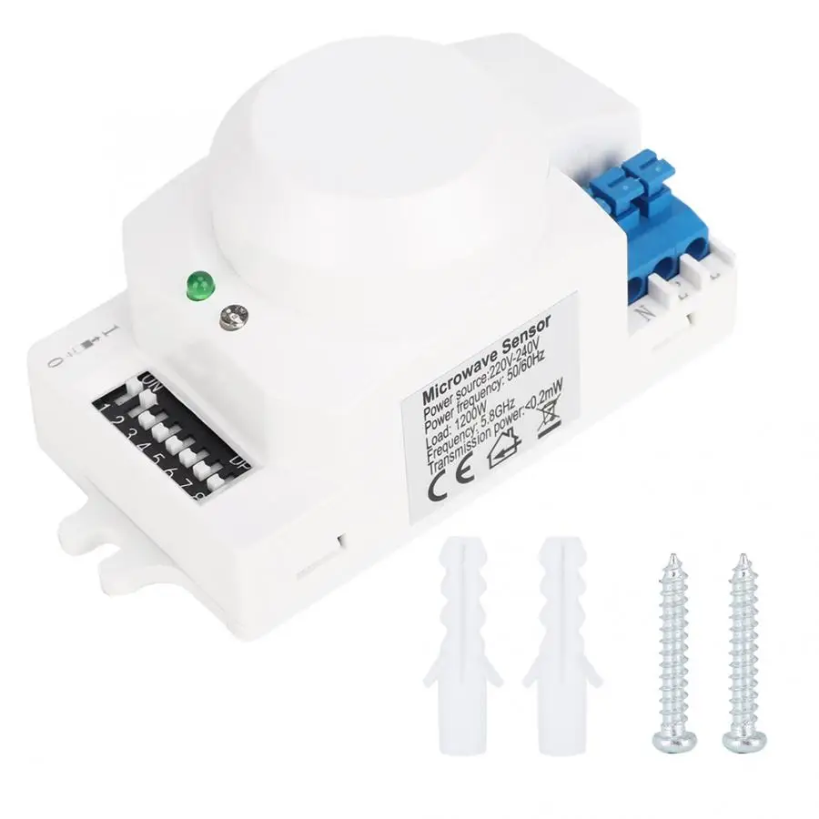 

Motion Sensor Light Switch SK-600 5.8GHz HF System LED Microwave 360 Degree Radar Body Motion Detector 220-240V