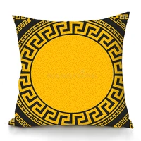 clan style pillowcase greek key cotton linen throw pillow cushion cover sun inspired big circle with antique fret and triangul