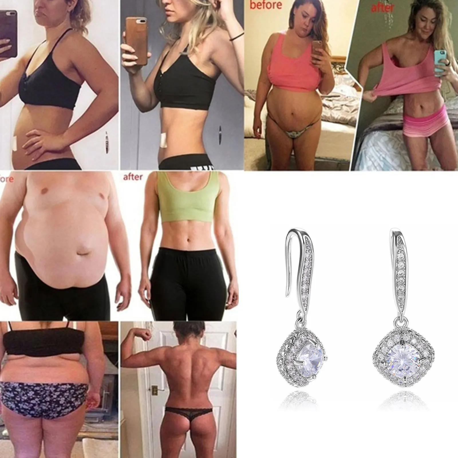 Магнитные серьги-гвоздики для похудения расслабления тела массажа украшения