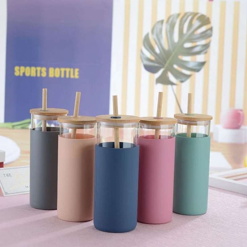 1 шт. бамбуковая крышка трубочка из силикона однослойная стеклянная бутылка