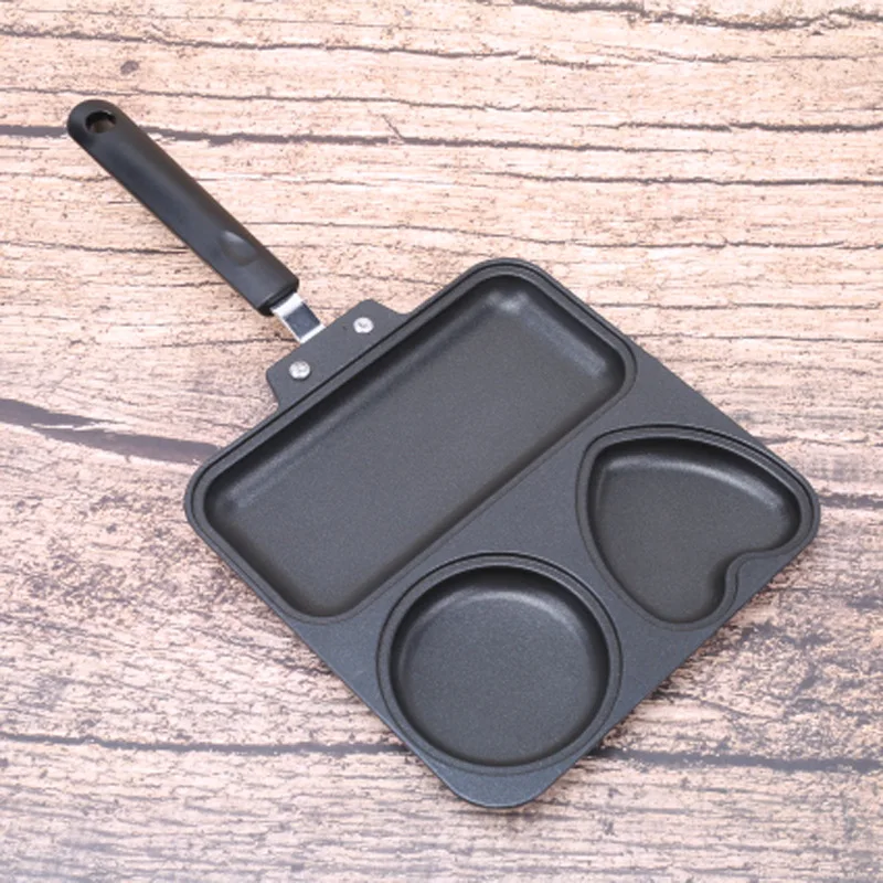 Кухонная сковорода с 3 отверстиями для яиц блинов стейков|Сковороды| |