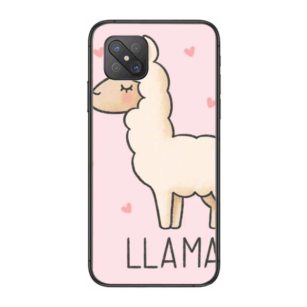 

Lovely Lama Llama Alpacas Fashion Phone Case cover For OPPO A91 9 83 79 92s 5 F9 A7X Reno2 Realme6pro 5 black tpu cell cover