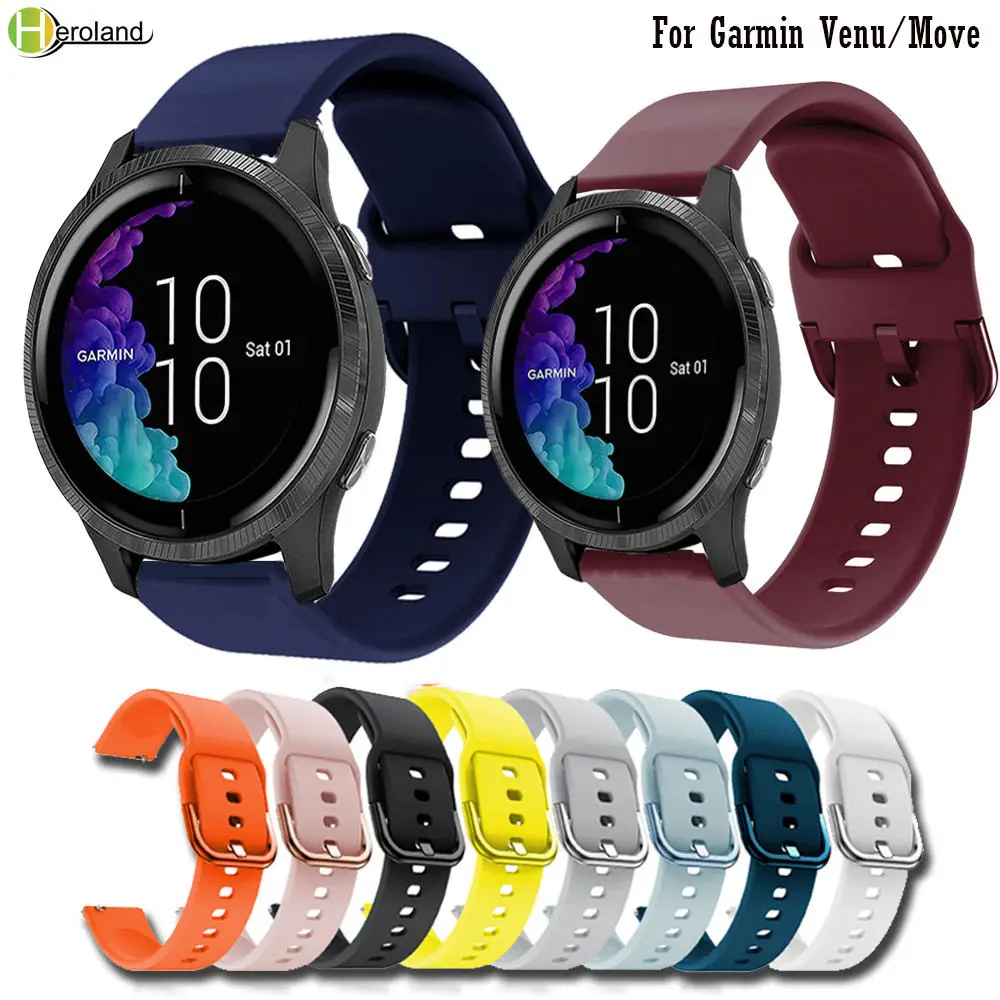

20mm Printing Silicone Watchband For Garmin Venu Bracelet Band For Garmin Move 3 / Style / Luxe wriststrap For Amazfit GTR 42mm