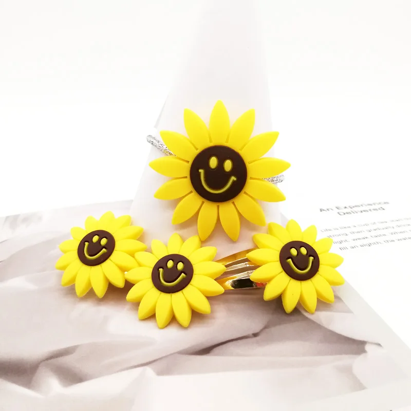 3 шт./компл. эластичный с цветочным принтом резинки для волос Набор шпилек девочек