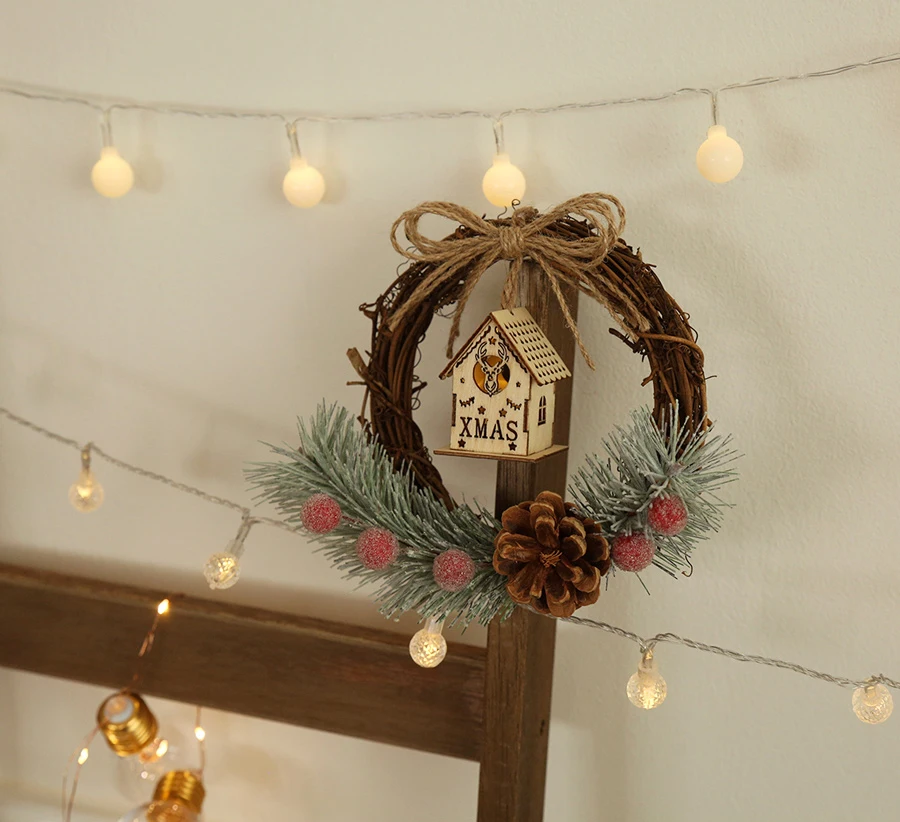 Рождественская дверь ручной работы Искусственная елка Ins виноградное кольцо