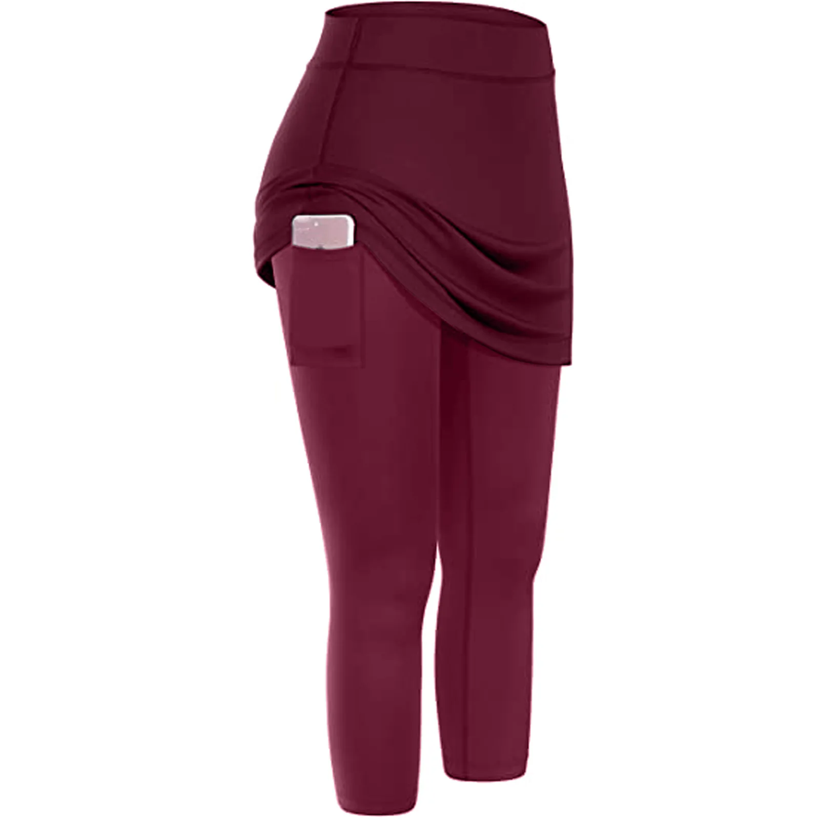 New Women Casual Pocket Sports Fitness Running Yoga Tennis Skirt Short Skirt Leggings