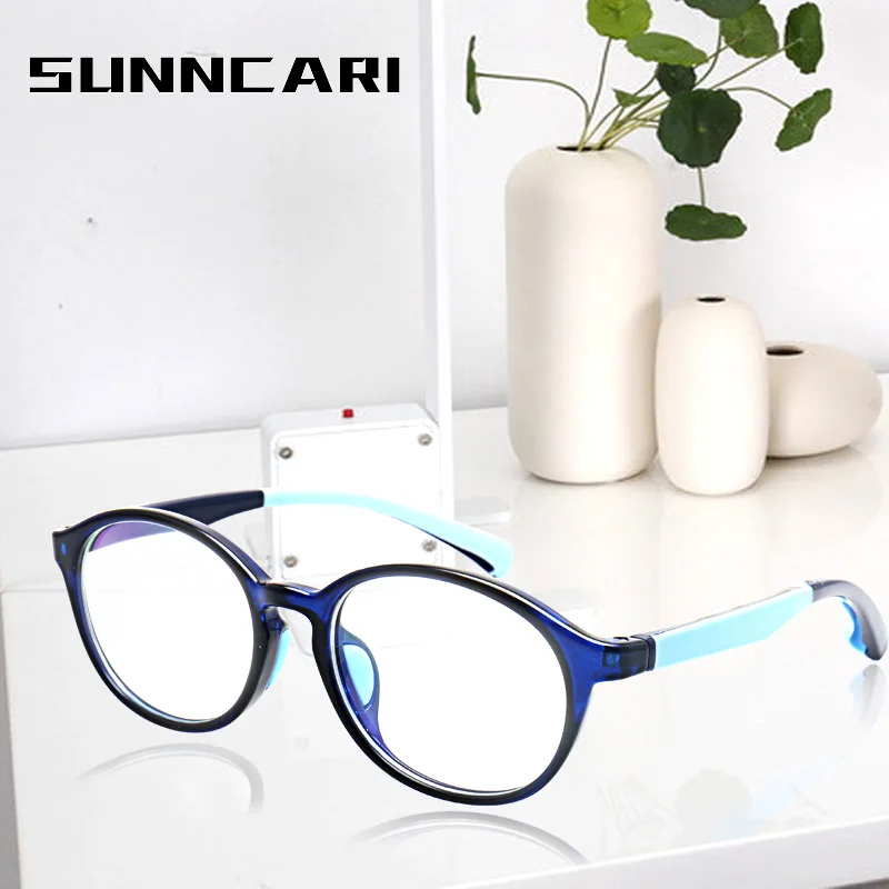 Круглые детские очки с голубым светом оптическая оправа 2020 прозрачные