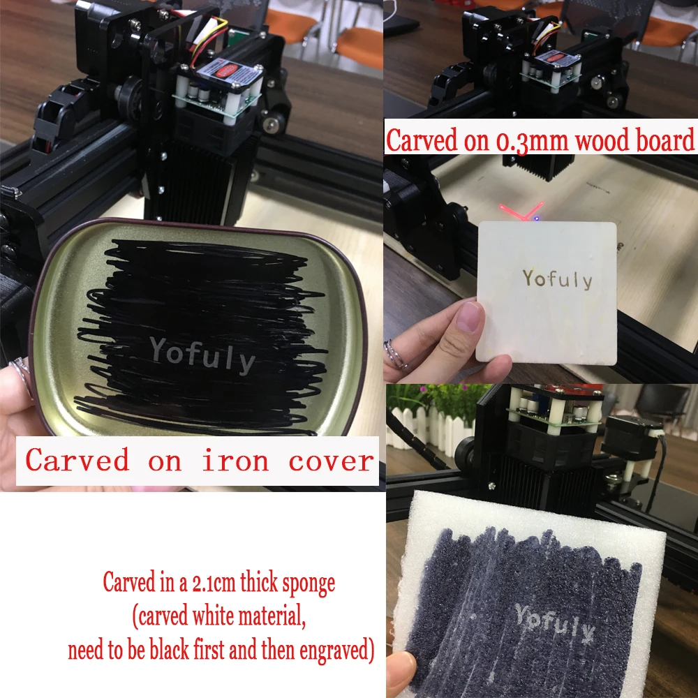 3000mW/7000mW Laser Engrave Machine Upgrade Version DIY Desktop CNC Wood Router Support Computer/Android Wifi/Off-line Control |