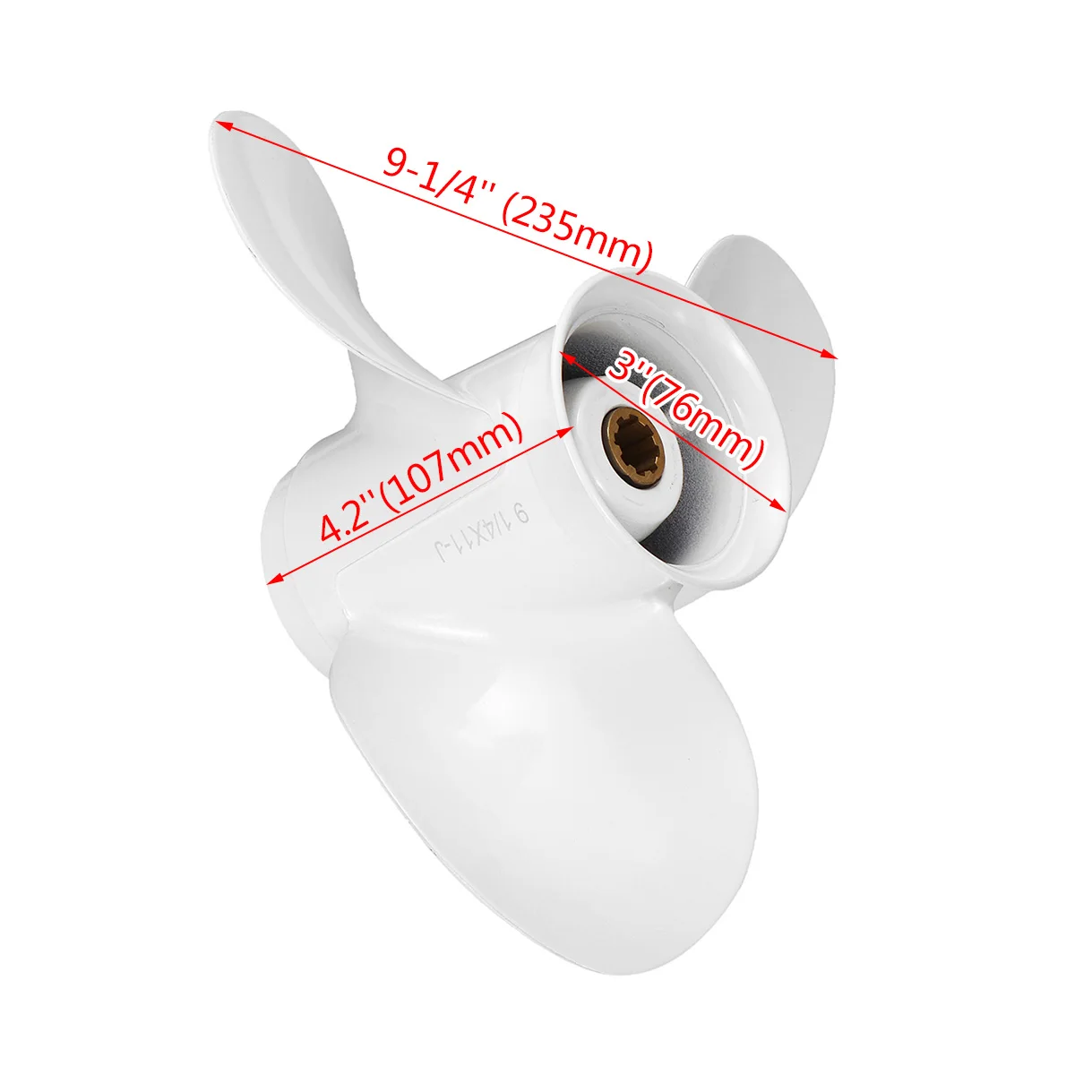 

63V-45943-00-EL Marine Boat Outboard Propeller 9 1/4 x 11 Aluminum Alloy for Yamaha/Mariner 9.9-15HP Outboards Accessory 3 Blade